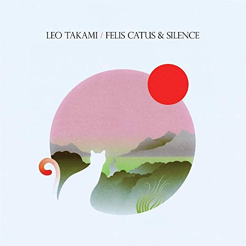 CD cover with white cat silhouette, pink mountains, and red sun.