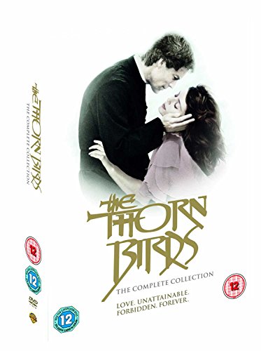 DVD cover for "The Thorn Birds" featuring a couple embracing.