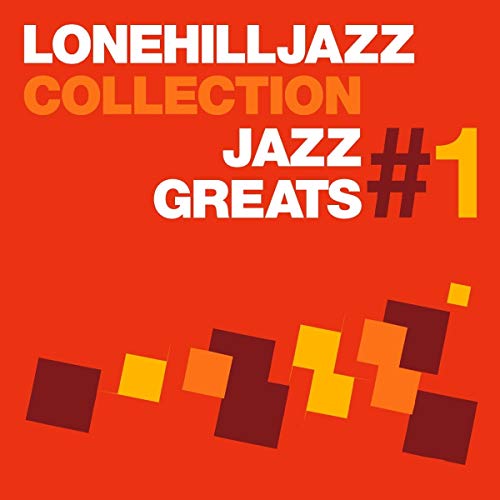 Orange album cover with geometric shapes and text: "Jazz Greats #1".