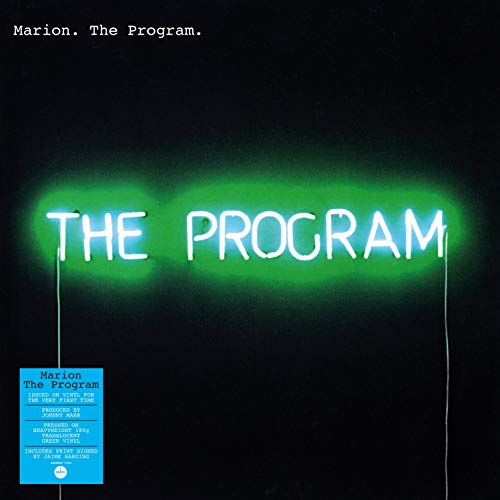 Album cover for Marion’s “The Program” featuring green neon lettering.