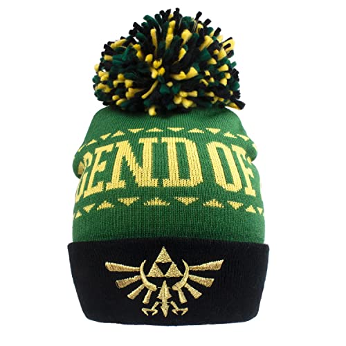 Nintendo Legend Of Zelda - Logo (Unisex Black Beanie Pom) One Size