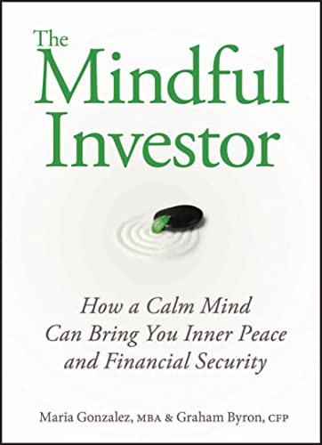 Book cover: "The Mindful Investor" with a pebble and ripples image.