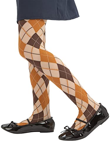 Smiffys 53129 Tights, Evacuee, Girls, Brown, One Size
