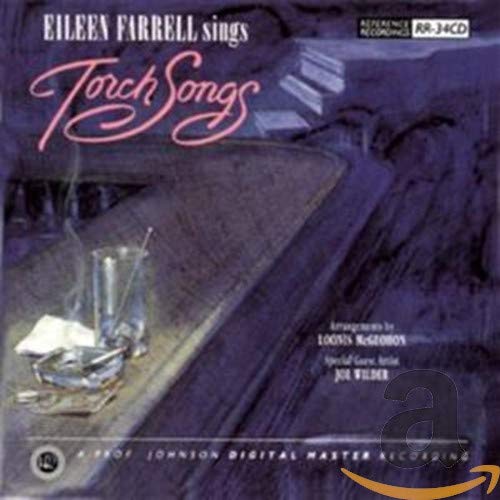 CD cover for Eileen Farrell's "Torch Songs" with drinks and a piano.