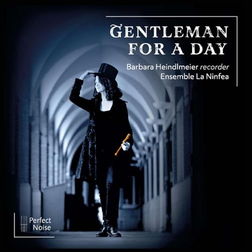 CD cover: woman in dark clothing with recorder, arched hallway backdrop.