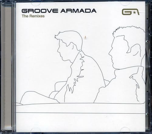 CD case for Groove Armada’s “The Remixes” with white line art portraits.