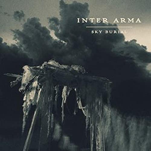 Dark album cover for Inter Arma’s Skyburial, featuring skeletal remains.