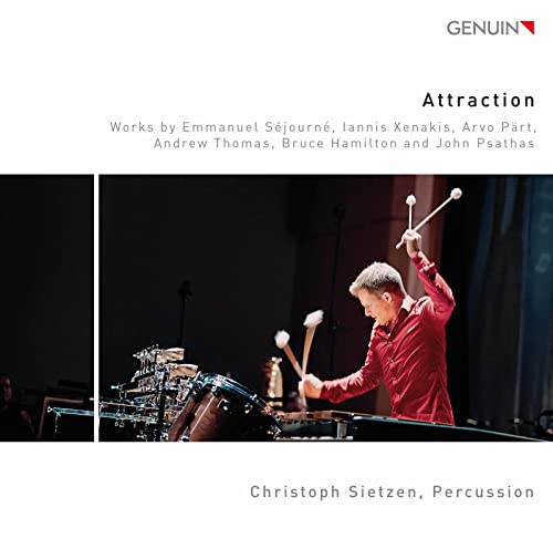 CD cover for Christoph Sietzen’s “Attraction” featuring a percussionist.