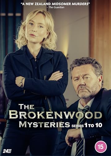 DVD cover featuring two detectives with the title The Brokenwood Mysteries Series 1 to 10.