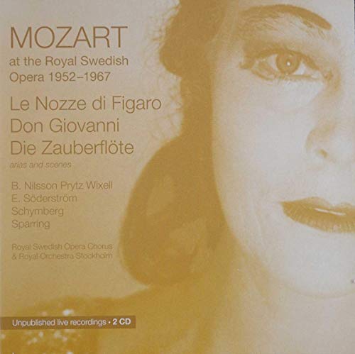 CD cover featuring a close-up portrait and text listing Mozart operas.