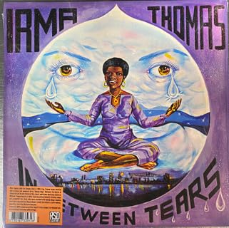 Vinyl record cover: Irma Thomas, "In Between Tears," with a crying face.
