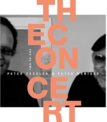 CD cover featuring two musicians in grayscale with orange text.