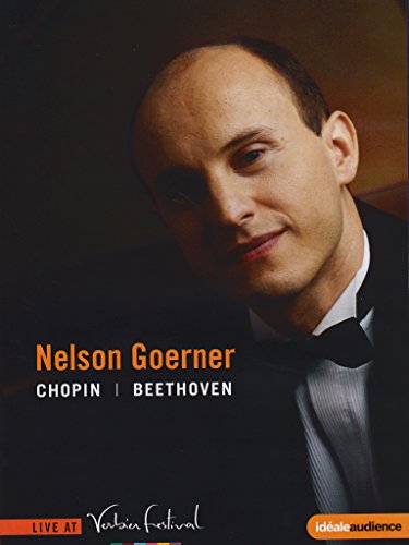 DVD cover featuring pianist Nelson Goerner in formal wear.