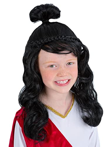 Smiffys 53132 Grecian Princess Wig, Girls, Black, One Size