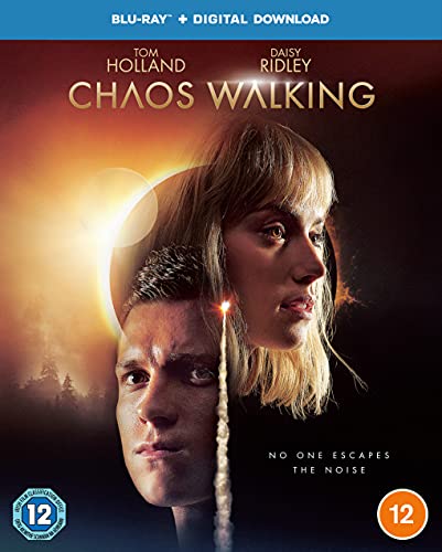 Chaos Walking" Blu-ray cover featuring Tom Holland and Daisy Ridley.