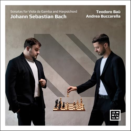 CD cover featuring portraits of Teodoro Baü and Andrea Buccarella with a chessboard.