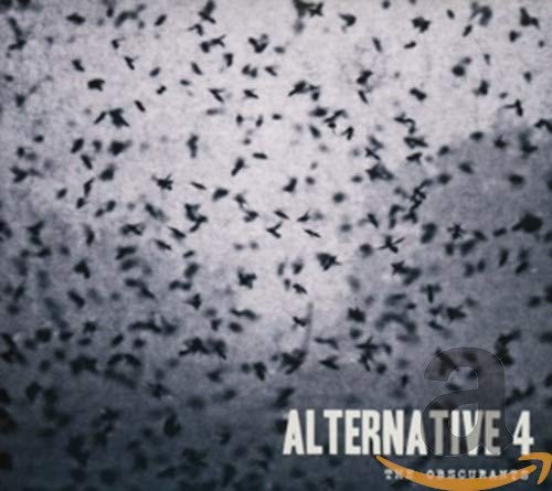 CD cover with a swarm of dark shapes against a grey background.