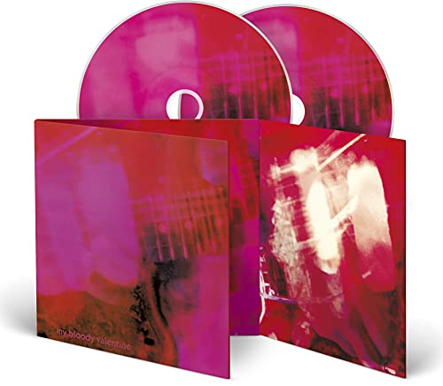 Red "loveless" CD by My Bloody Valentine, abstract cover art.
