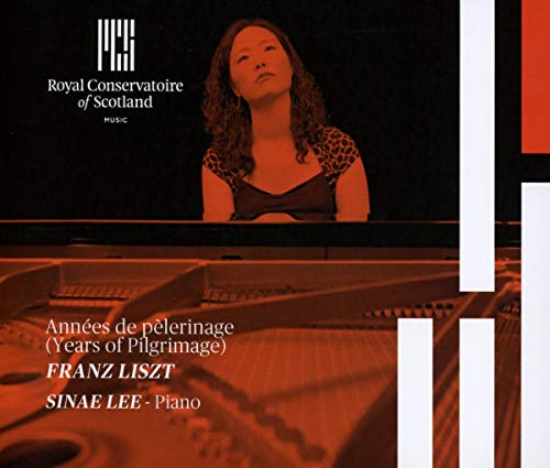 CD cover featuring pianist Sinae Lee and a grand piano.