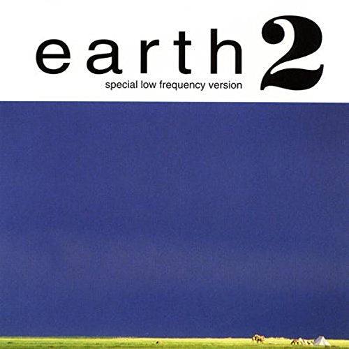 Vinyl cover with text earth 2 special low frequency version over a blue sky.