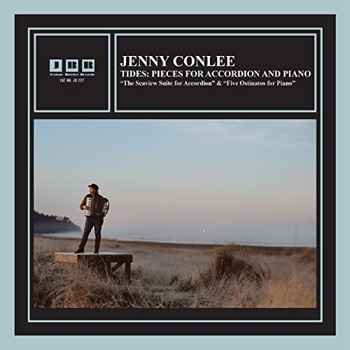 Vinyl album cover: Jenny Conlee's "Tides" featuring a coastal landscape.