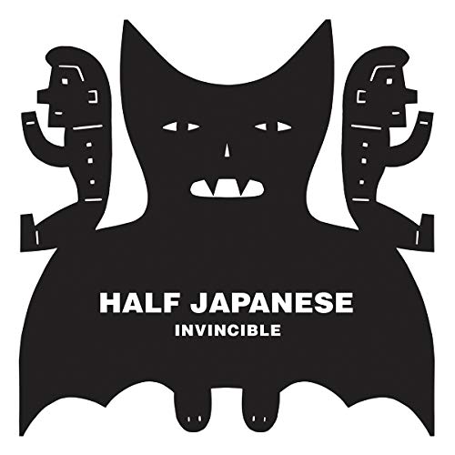 Black and white album cover for Half Japanese’s “Invincible” with cat-like figures.
