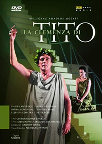 DVD cover for Mozart’s opera *La Clemenza di Tito* featuring performers in costume.