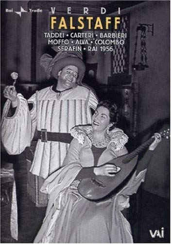 DVD cover for Verdi’s *Falstaff* opera, featuring performers in costume.