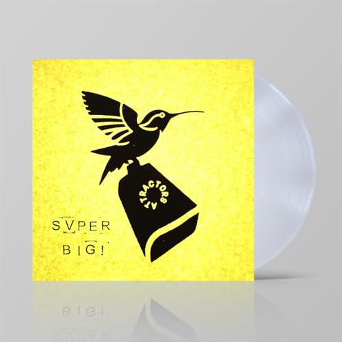 Yellow album cover with black hummingbird and vinyl record beside it.