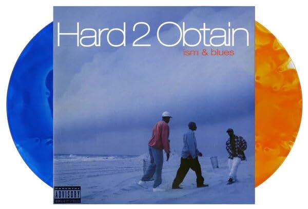 Vinyl record cover with three men walking on a beach.
