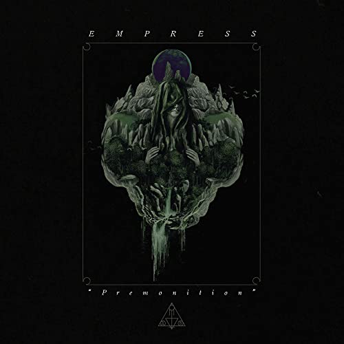 Dark album cover featuring a hooded figure amidst mountains and birds.