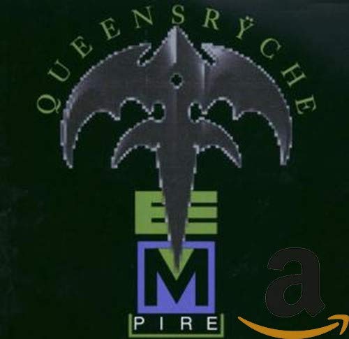 Dark album cover with bat-like logo and text reading Queensrÿche Empire.