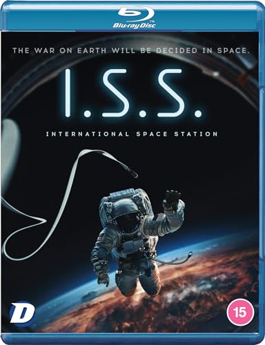 Blu-ray cover for “I.S.S.” featuring an astronaut in space.