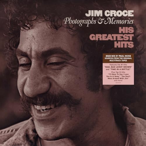 Jim Croce portrait album cover, sepia tone, with text and a red box.