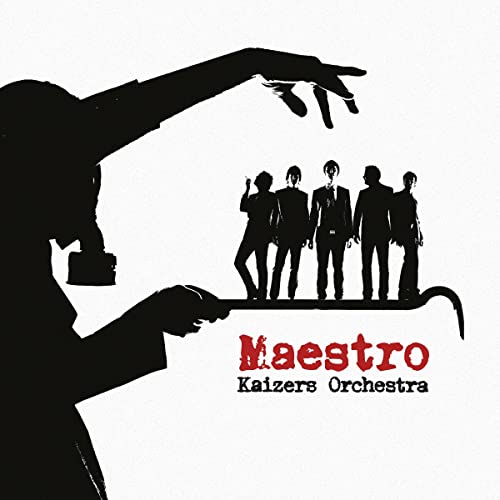 Black and white album cover for Kaizers Orchestra’s “Maestro” featuring silhouetted figures.