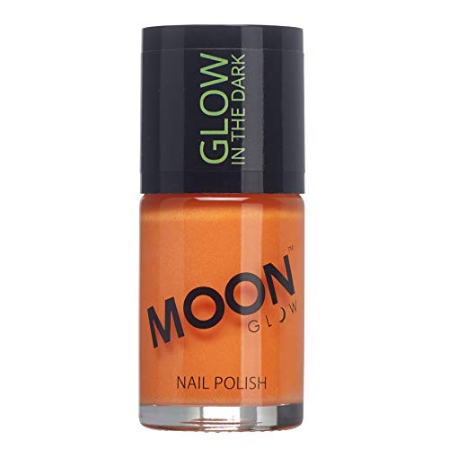 Moon Glow - Glow in the Dark Nail Varnish 14ml Orange – Phosphorescent - Charge to glow