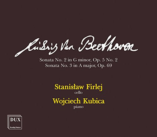 CD cover for Beethoven cello sonatas performed by Firlej and Kubica.