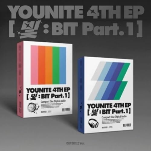 YOUNITE’s “Bit Part.1” CD case with colorful stripe design.