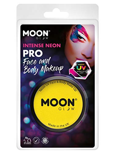Smiffys Moon Glow Pro Intense Neon UV Cake Pot, Yellow