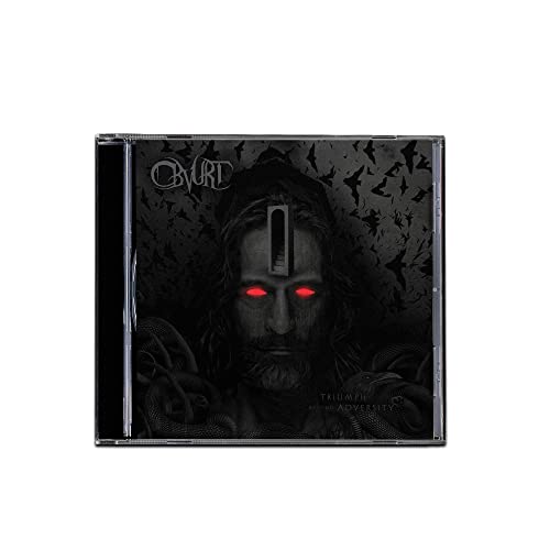 CD cover art featuring a dark, bearded face with glowing red eyes and bats.