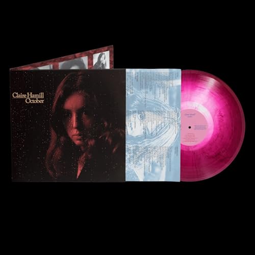 Vinyl record and album cover for Claire Hamill’s “October,” with a woman’s portrait.