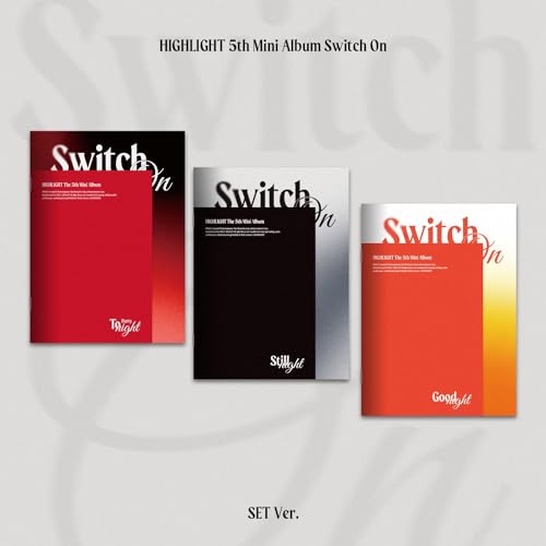 Three album covers for Highlight’s “Switch On” with color variations.