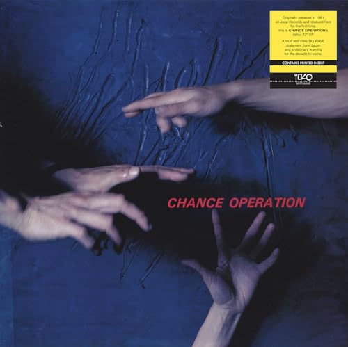 Vinyl record cover: dark blue with hands reaching, red text "CHANCE OPERATION".