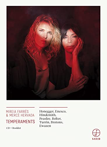 CD cover featuring two women in close-up, with text listing composers' names.