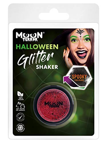 Moon Terror Halloween Glitter Shakers Red