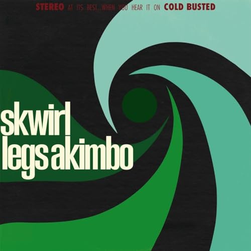 Vinyl record cover: swirling green and black abstract design, “Skwirl” text.
