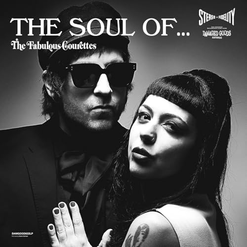 Black and white album cover featuring a man and woman in formal wear.