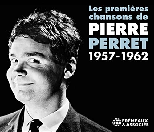 Black and white portrait of Pierre Perret with album title overlay.