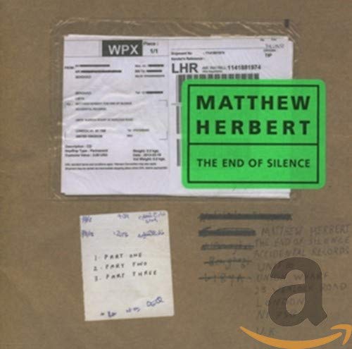 CD case for Matthew Herbert’s “The End Of Silence” album, green and white.
