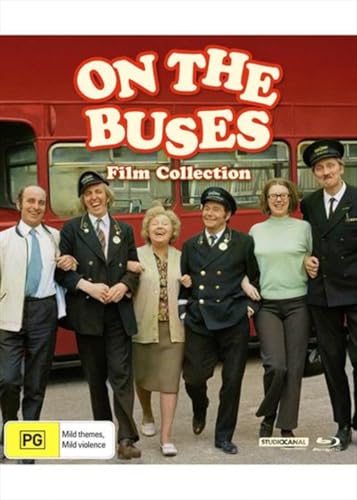 On the Buses" film collection Blu-ray cover with cast in front of a bus.